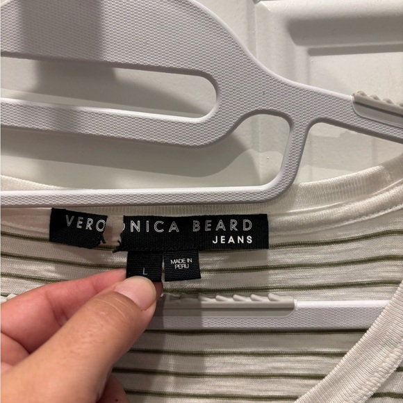 Veronica Beard|  Trail Mixed Media Dress - White/Fern|Sz L - Picture 3 of 4